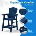 thumbnail image 4 of AreShark Tall Adirondack Chair Set of 2 with Removable Double Connecting Trays, Recycled HDPE with Wood Grain, Weather Resistant, Outdoor Adirondack Barstools, Blue, 4 of 10