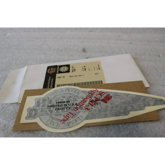 NEW OEM NOS HARLEY SPORTSTER LEFT FUEL TANK DECAL 14608-96
