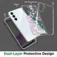 thumbnail image 2 of Rosebono Compatible With Samsung Galaxy A35 Case / Samsung Galaxy A55 Case, 3in1 Hybird Colorful Gradient Quicksand Glitter Liquid Floating with Frame Bumper Protective Armor Case (Purple), 2 of 4