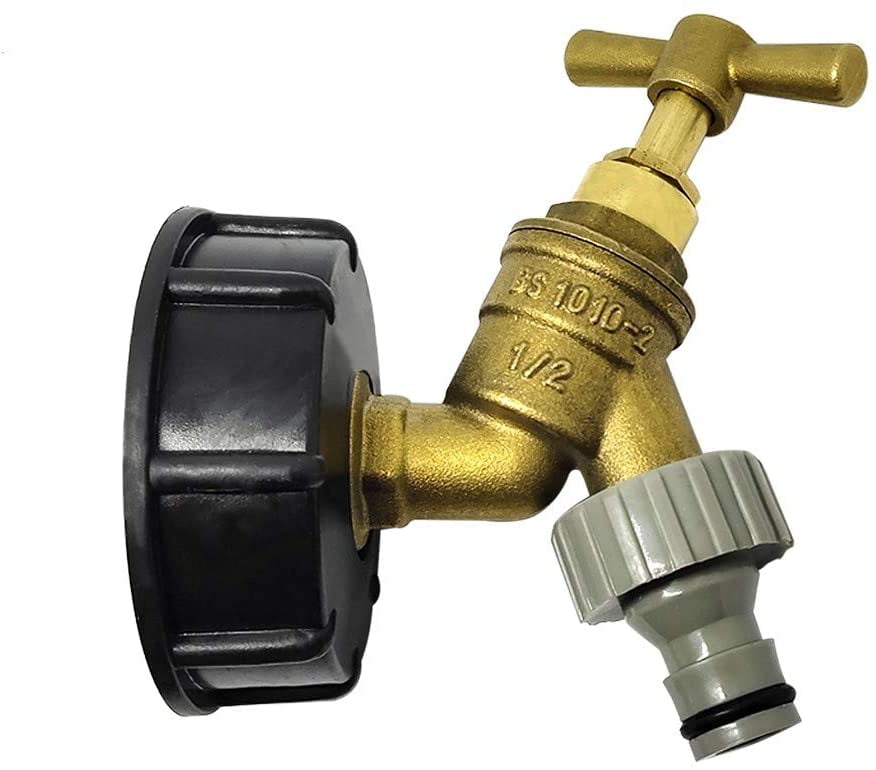IBC Tank Adapter S60X6 To Brass Garden Tap With Hose Fitting Oil Fuel Water 1/2" 