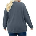 thumbnail image 3 of LIaqionyy Womens Plus Size Crew Neck Sweatshirt Casual Loose Soft Pullover Tops Fall Clothes with Pockets, 3 of 6