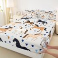 thumbnail image 3 of Homewish Funny Cartoon Horse Full Size Sheets, Rustic Farmhouse Animal Bed Sheets, Graffiti Love Heart Sheet Sets, Luxury Bedroom Decor, 4-Piece, 3 of 7