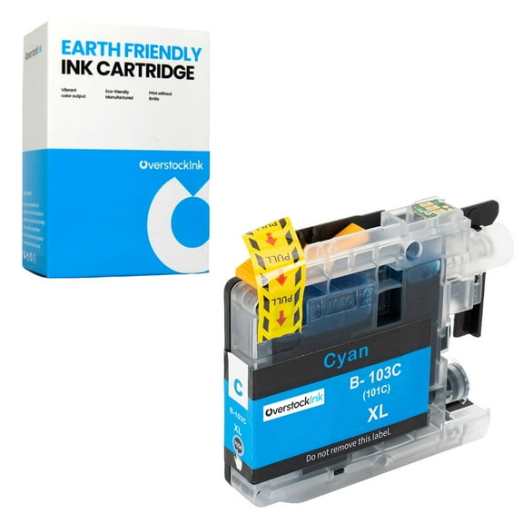 OverstockInk LC103 Cyan Ink Cartridge Compatible for Brother LC103 Ink for DCP J152W (1 Cyan)
