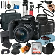 Canon EOS 250D / Rebel SL3 DSLR Camera Bundle with 18-55mm + 75-300mm Lens + 64GB SanDisk Card + Case + Tripod + ZeeTech Accessory