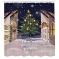 thumbnail image 3 of Ambesonne Christmas Shower Curtain, Snowy Streets Carol, 69"Wx75"L, Multicolor, 3 of 3