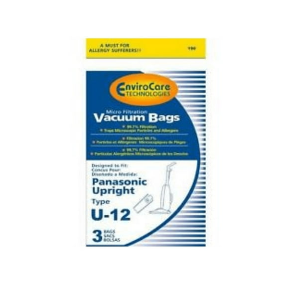 Panaosnic Style U12 Micro Allergen Vacuum Cleaner Bags MC-V155M, MC-UG773 Vac [6 Bags]