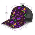 thumbnail image 2 of Lsque Mardi Gra2 Printed Trucker Hat - Baseball Cap for Men Women - Breathable Mesh Side, Adjustable Fit - for Casual Wear, 2 of 7