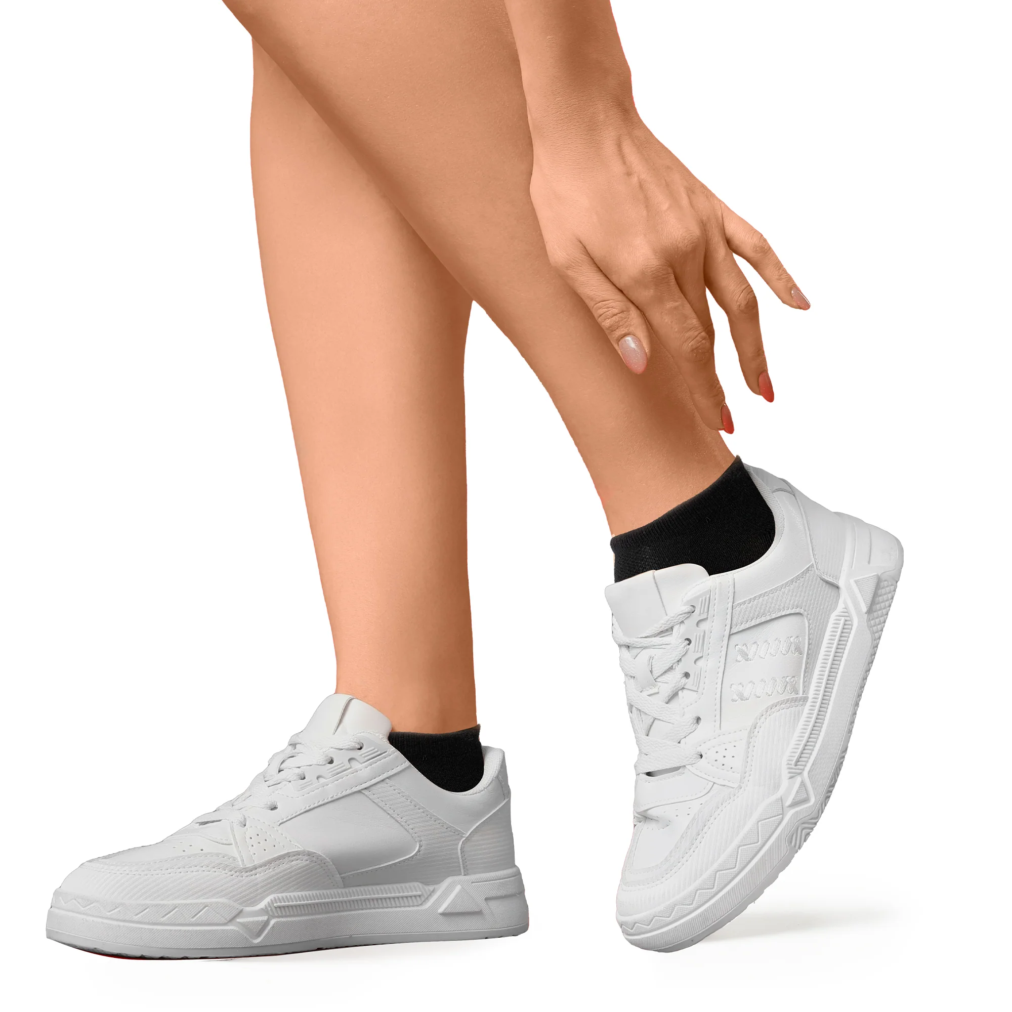 On the Go Women's Low Cut Socks (White Solid, 2 Pair)