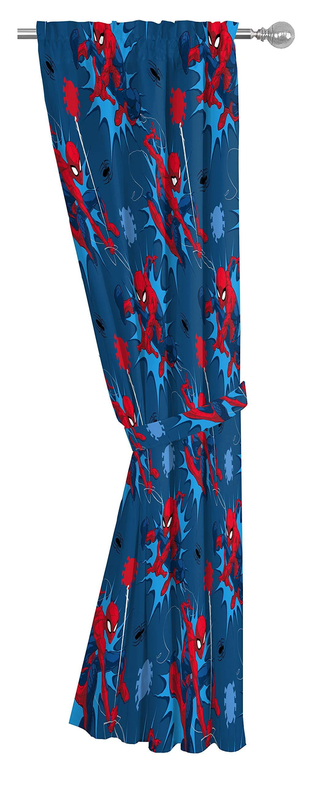 Marvel Spiderman Spidey Daze 2 Panels Drapes Set - 63 Inch Long - Kids Room Accessories