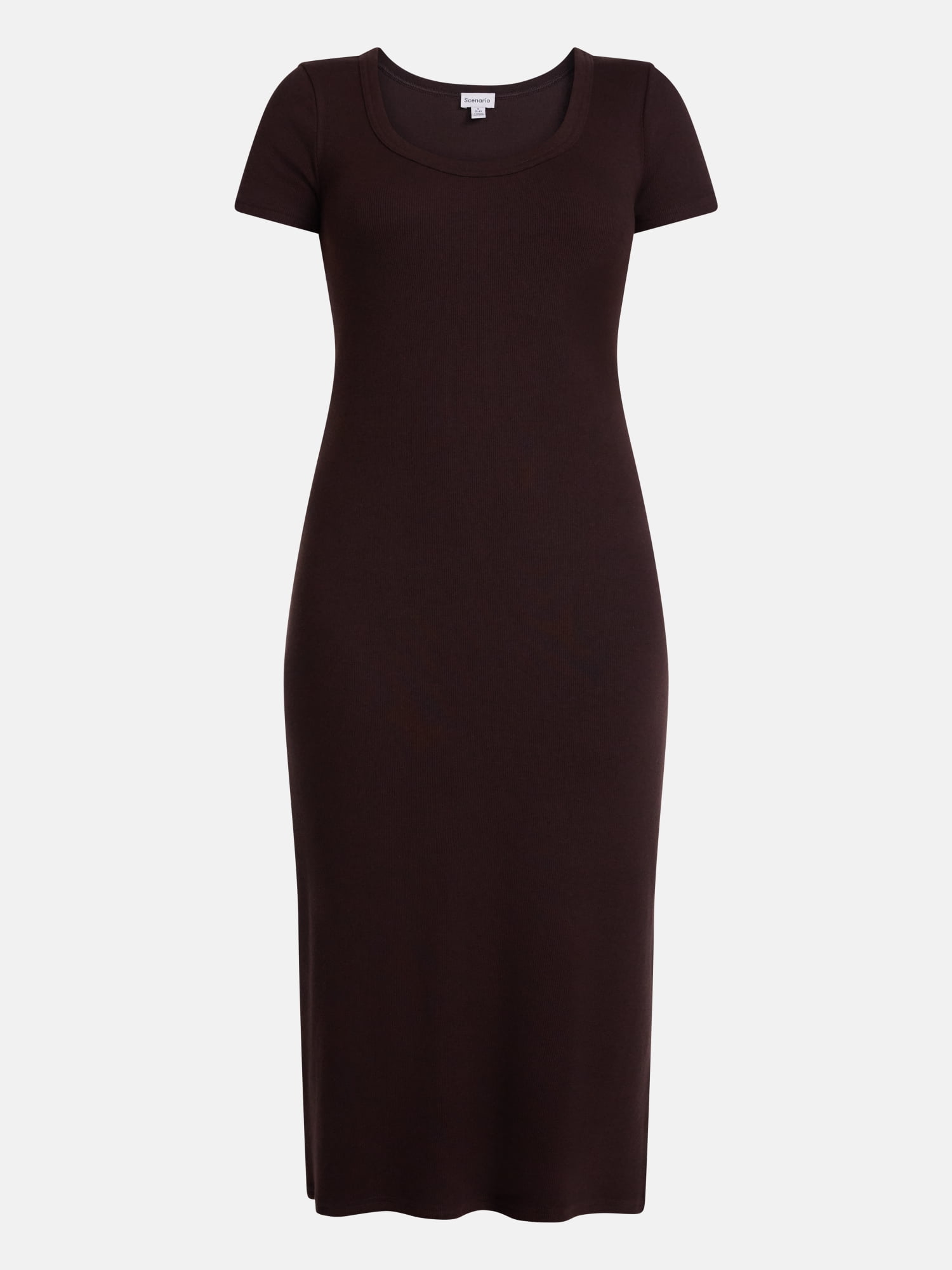 Scenario Women's Scoop Rib Midi Dress, Sizes XS-XXXL