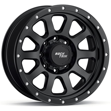 RockTrix RT111 18 inch Wheel 8x170 Compatible with Ford 1999  F250 F350, 18x9 (-12 Offset, 4.5 Backspace), Black, Also fits 2000-2005 Excursion F-250 F-350 Super Duty
