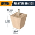 thumbnail image 3 of Albo Wood Furniture Legs, 3 inch Height, Square, Clear Varnish, 4 Piece Pack of 4 Piece Pack, 3 of 3