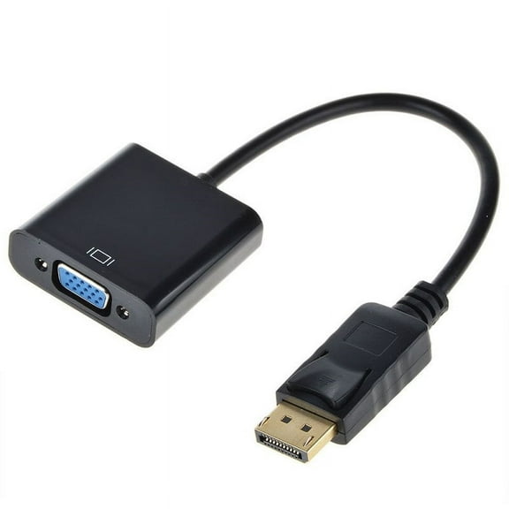 Ax Gear DP-VGA 8" DP DisplayPort Male to VGA Female Cable, Black