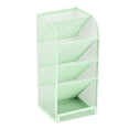 thumbnail image 1 of Organizador de escritorio para bolígrafos, organizador de pinceles de maquillaje, portalápices con 5 compartimentos, 20,5 x 9,5 x 9,5 cm, color verde, 1 of 5