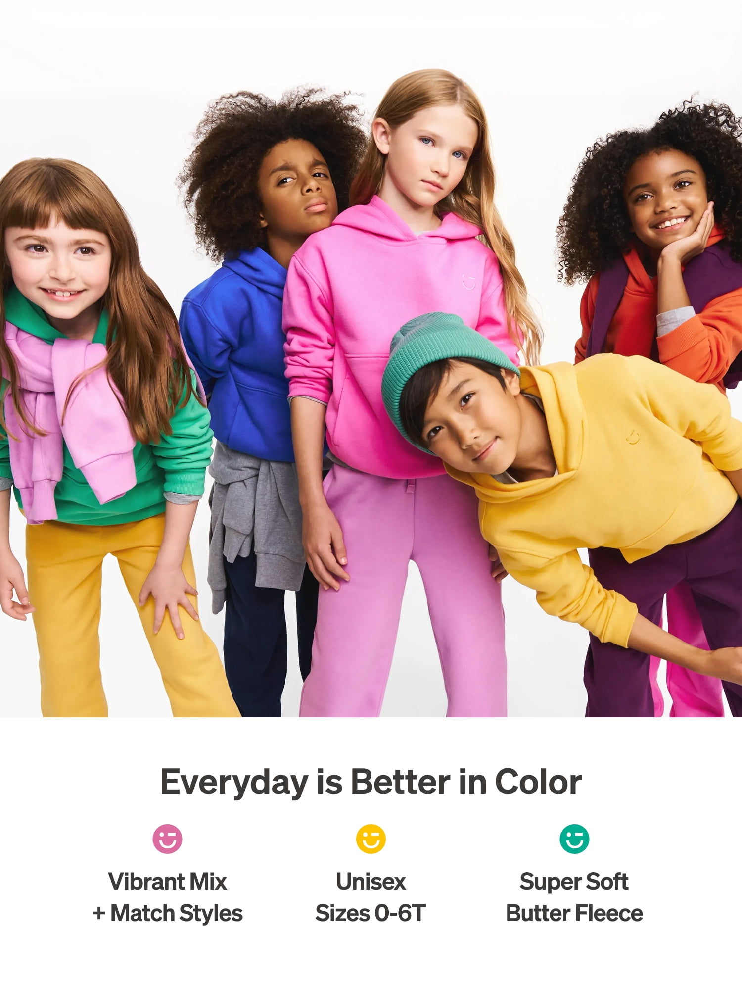 Color Mix by Garanimals Kids Fleece Sweatpants, Sizes 6–16