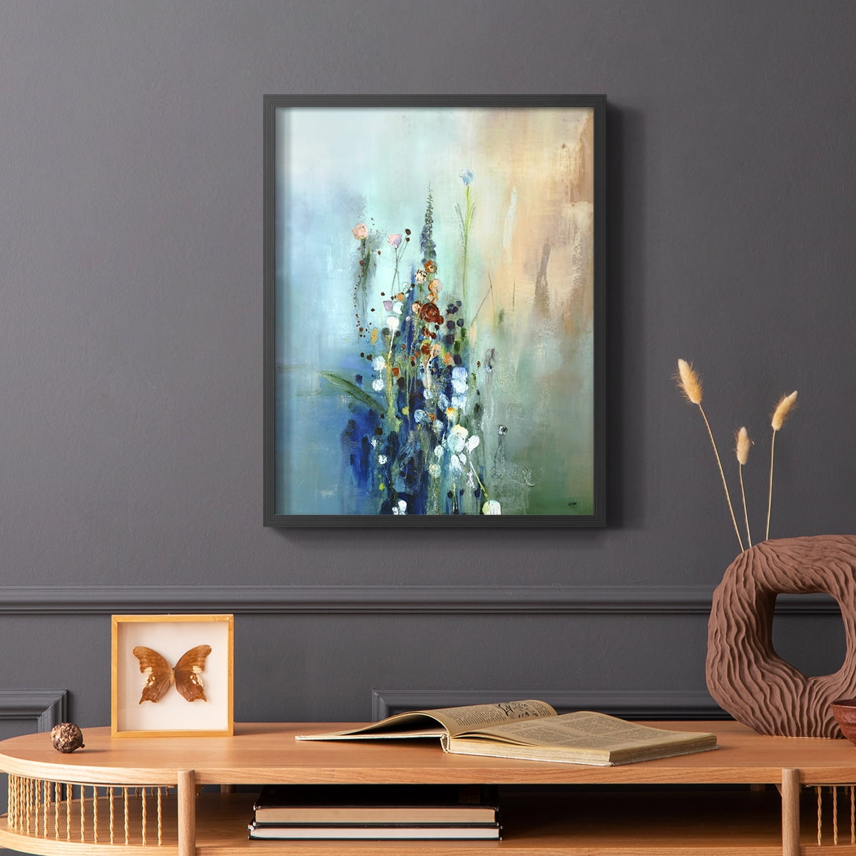 Current Air I Framed Print in Black Solid Wood Framed Print No Nail Hanging