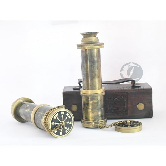 Militry Working Telescope, Engraved Spyglass, Pirate Telescope, Fathers Day Gift, Gift For Husband, Nautical Telescope, Personalized Brass Telescope