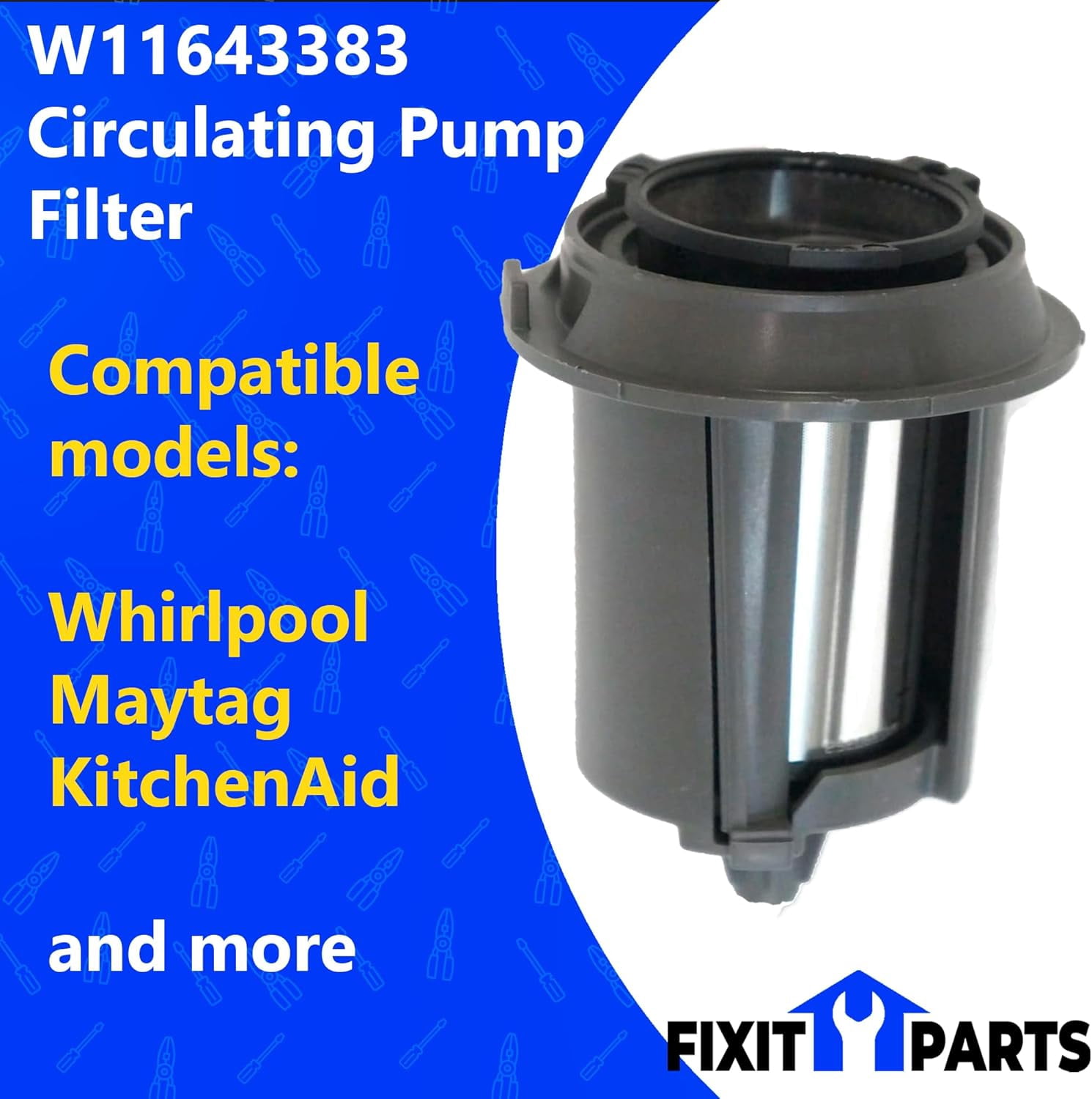 US-Based Supplier – W11643383 Dishwasher Circulating Pump Filter replaces W11108699 works with ,
