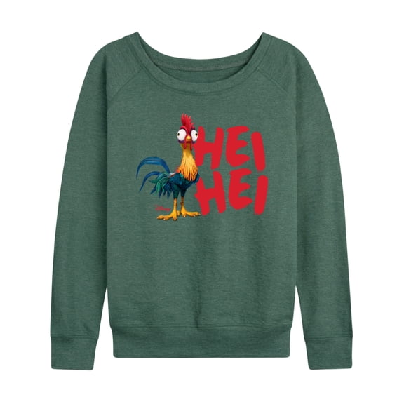 Disney - Hei Hei Lightweight French Terry Wide Neck Long Sleeve Graphic Shirt