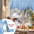 thumbnail image 5 of Christmas Snowflake Tie Up Valances Curtain, Winter Simple Light Blue Gradient Bottom Adjustable Rod Pocket Short Window Treatment Tie Up Curtains Valances for Kitchen Living Room Bathroom 54x18 In, 5 of 9