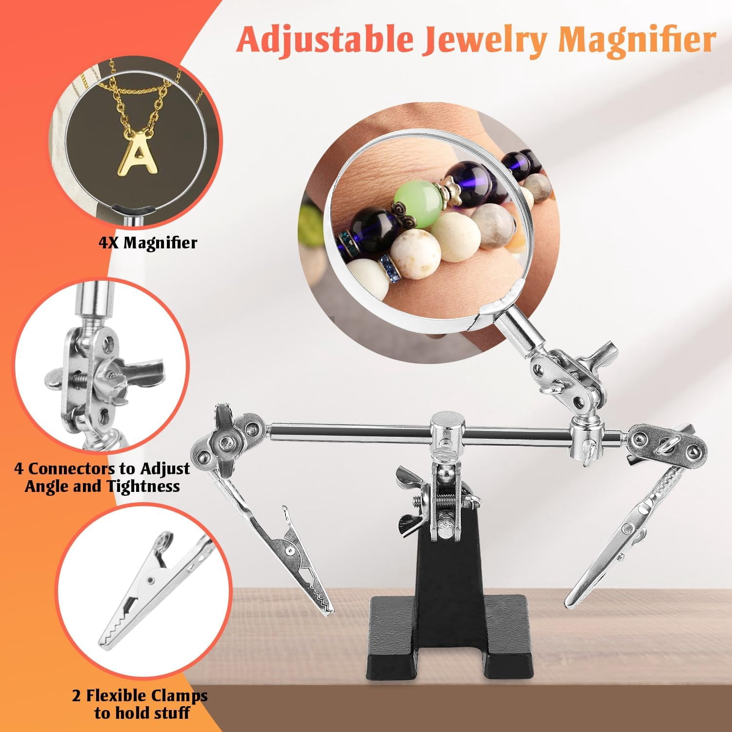 Jewelry Making Kit for Adults - All-in-One DIY Jewelry Craft with Magnifier & Helping Hands Tool - Beading Supplies for Earrings, Necklaces, Bracelets-Christmas Gift for Hobbyists