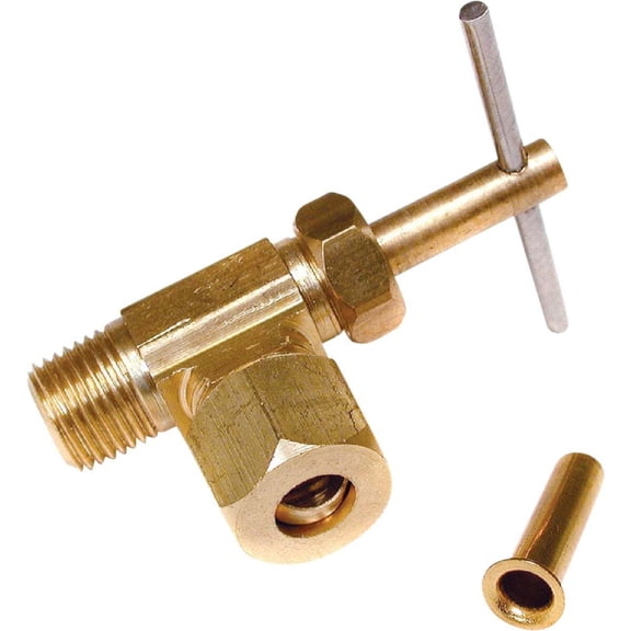Dial Manufacturing Needle Angle Valve - Brass, Silver - 1/4 In. C X 1/8 In. MPT