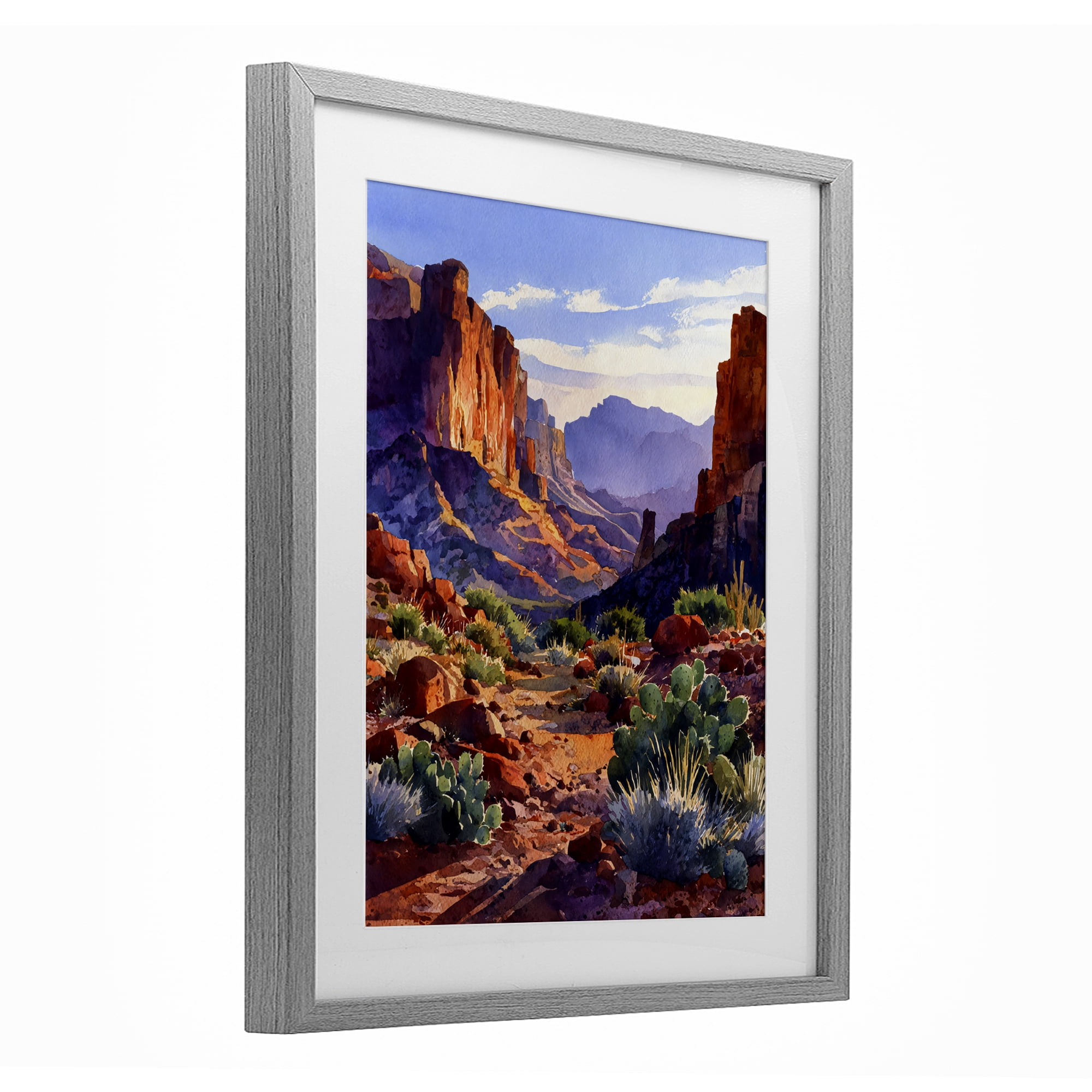 Stupell Industries Western Colors Earthy Desert Gray Framed Print Under Glass, design by Franklyn Gregory