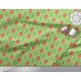 thumbnail image 3 of Soimoi polyester Crepe Fabric Ornament & Quatrefoil Damask Printed Fabric 1 Yard 42 Inch Wide, 3 of 3