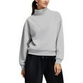 thumbnail image 4 of Comdrip Turtleneck Sweatshirt, Womens Oversized Sweatshirts Mock Neck Pullover Long Sleeve Tops Fall Outfits 2025 Clothes Womens Oversized Mock Neck Sweatshirt Grey S, 4 of 5