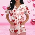 thumbnail image 3 of Garbnen S-5XL Valentines Scrubs Short Sleeve V Neck Heart Printed Uniforms Scrubs for Women with Pocket Stretch Workwear Women, 3 of 5