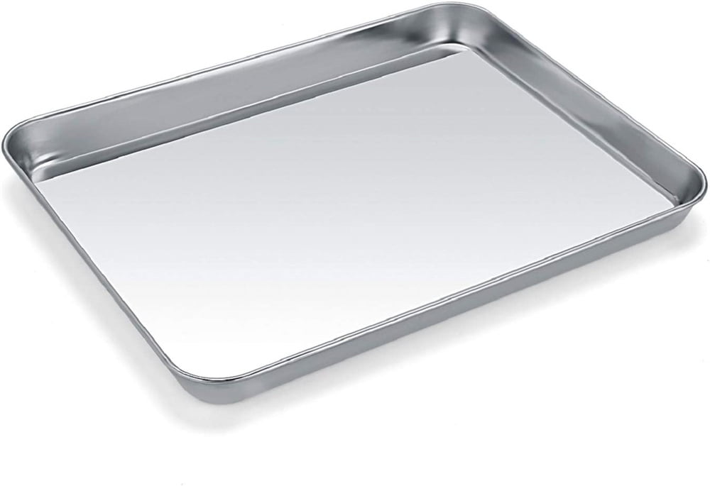 NOGIS Baking Sheet Cookie Sheet Set of 2, Stainless Steel Baking Pans Tray  Professional 16 inch, Non Toxic & Healthy, Mirror Finish & Rust Free, Easy
