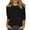 1-black, variant on Going Out Tops for Women Summer Plus Size Shirts Three Quarter Sleeve O-Neck Tshirts Casual Loose Tees (White)