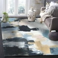 thumbnail image 5 of Area Rugs Indoor Non-Slip Rectangle Rug 5x7 Ft Abstract Style Black Grey Blue Silhouette Oil Painting Color Block Rug Rubber Backing Floor Mats Non Shedding Home Decor Carpet for Entryway Living Room, 5 of 8