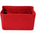 thumbnail image 1 of Bolsa de almacenamiento de fieltro, organizador de bolsa de maquillaje, bolsa de almacenamiento de cosméticos portátil, color rojo, M, 1 of 5