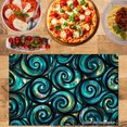 thumbnail image 2 of Joocar Swirl Pattern Teal And Gold Abstract Design Linen Table Mats Set Of 4 For Home Kitchen Table Decor 12x18 inch, 2 of 5