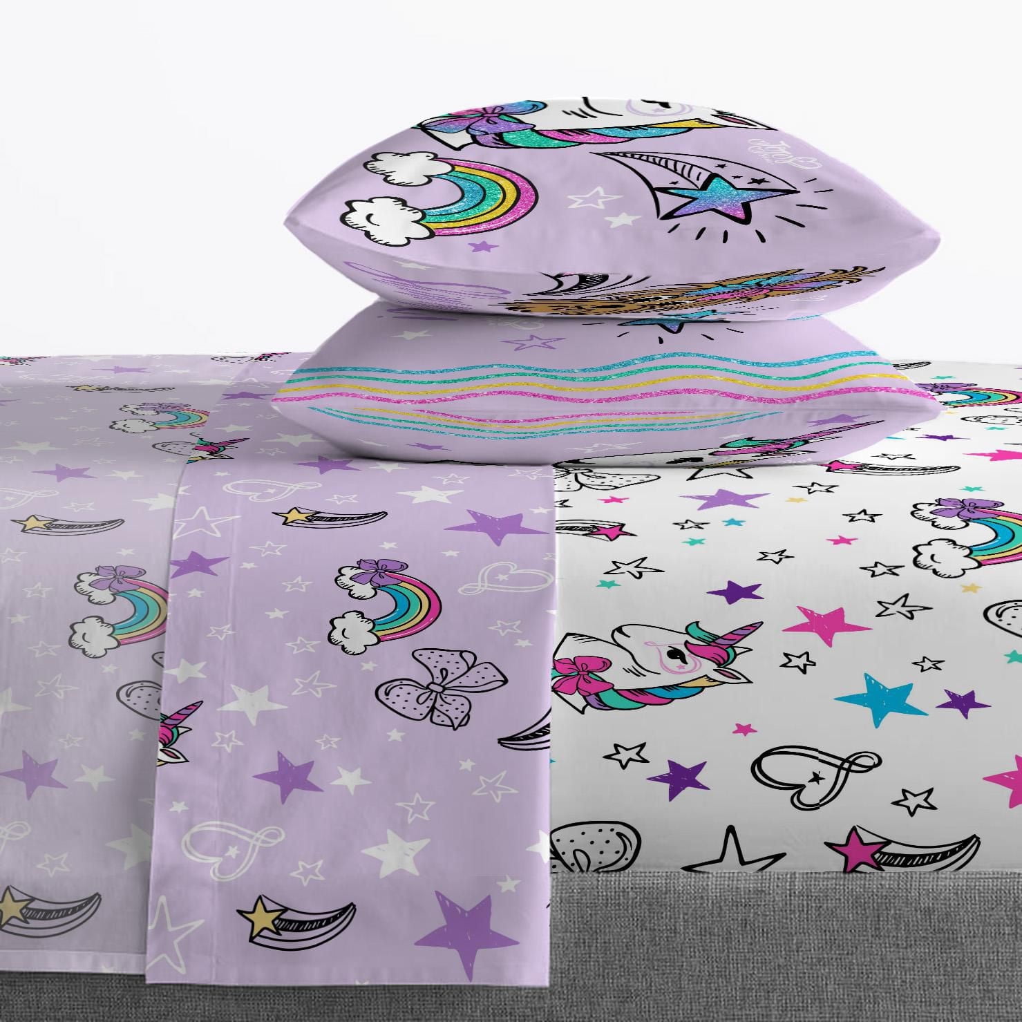 Jojo Siwa Sparkle Shine 4-Piece Full Sheet Set, 100% Polyester, Full (Double)