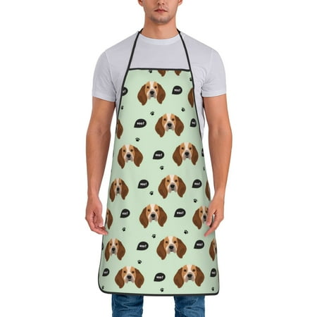 

Chef Aprons for Men and Women - Beagle Dog woof Oil-Resistant Bib Aprons for Cooking Waterproof BBQ Grilling Kitchen Aprons Gifts for Women and Men