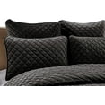 thumbnail image 2 of Chezmoi Collection Nina 3-Piece Modern Diamond Pattern Solid Velvet Quilt Set, 2 of 5