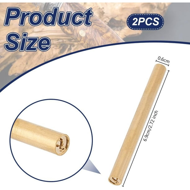 2Pcs Golden Mosaic Pins 6mm Diameter Decorative Knife Handle Pins