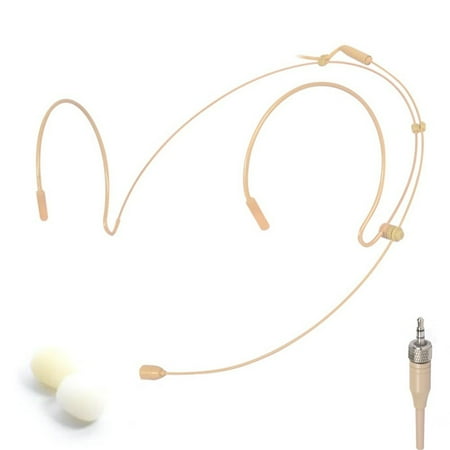 Double Earhook Headset Mic Headworn Microphone for Sennheiser Wireless Beige