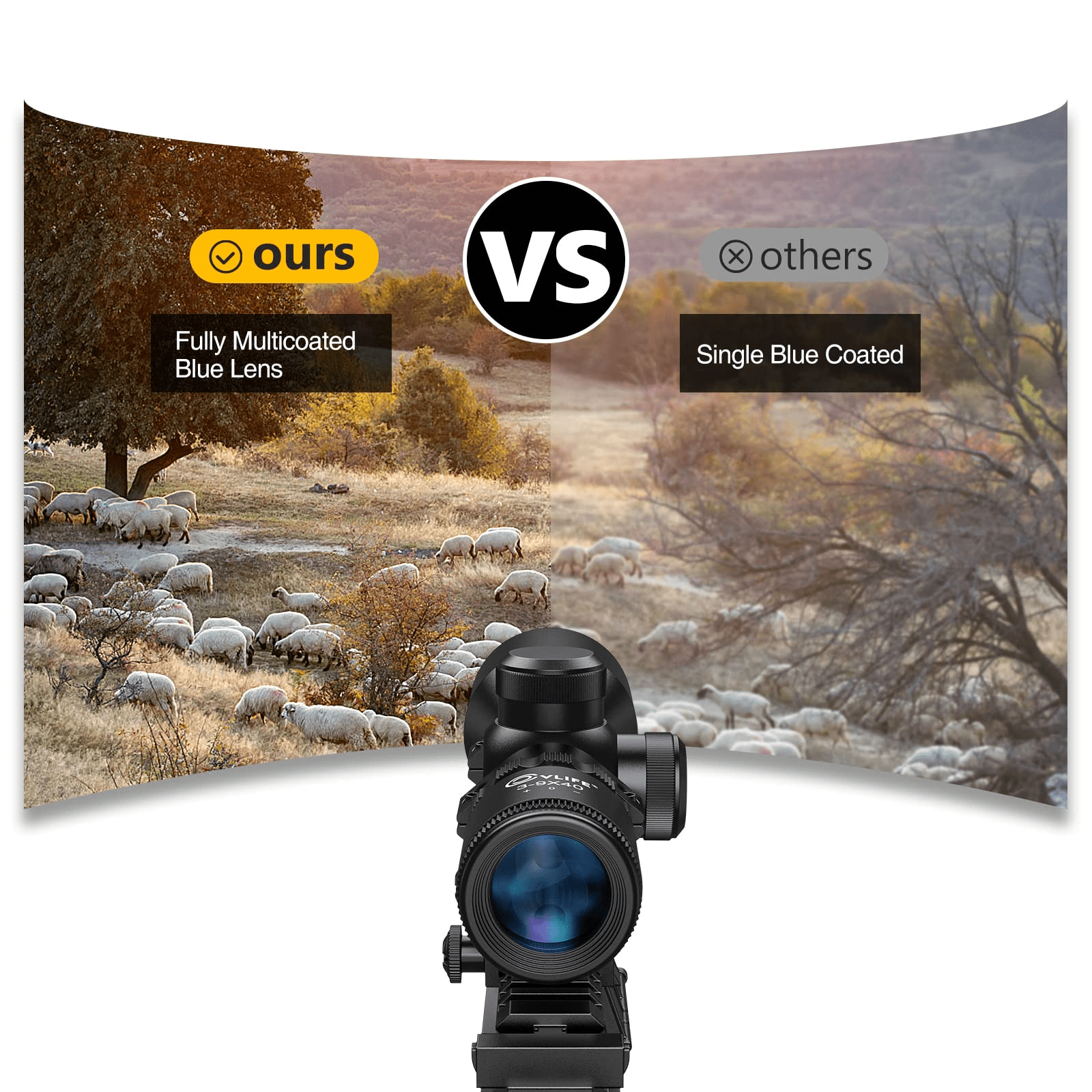 CVLIFE 3-9x40 Compact Scope Crosshair Reticle with Free Mounts