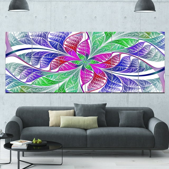 Designart - Vitrail Fractal Type Fleur - Art Mural Abstrait sur Toile