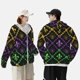 thumbnail image 4 of Fotbe Mardi Gra Geometric Chaqueta con Protección Solar UPF 50+ para Hombre y Mujer, Camisa con Capucha y Bolsillos-3X-Large, 4 of 7