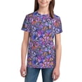 thumbnail image 3 of Wukai Watercolor Butterflies Youth Unisex Short Sleeve T-Shirt for Boys, Girls, Teens, and Kids-X-Large, 3 of 7