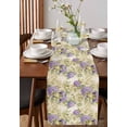 thumbnail image 4 of Purple Flower Table Runner Cotton Linen 36 Inch Holiday Dresser Scarves, Watercolor White Daisy Country Botanical Tablerunner for Kitchen Coffee Dining Bedroom Dinner Scarf Décor 13''x36'', 4 of 9