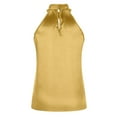 thumbnail image 5 of Women's Silk Satin Tops - Elegant Front Sleeveless Satin Blouse Keyhole Back Tank Top for Parties and Casual Wear, 5 of 5