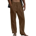 thumbnail image 1 of Fashnice Men Sweatpants Solid Trousers Drawstring Pants Casual Street Lounge Brown L, 1 of 9