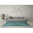 thumbnail image 3 of Ahgly Company Indoor Square Oriental Turquoise Blue Industrial Area Rugs, 8' Square, 3 of 4