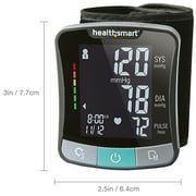 HealthSmart Digital Wrist Blood Pressure Monitor, Talking Function, 120-Reading Memory for 2 Users, FSA HSA Eligible