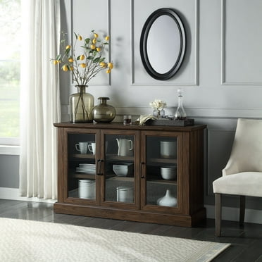 K&B Furniture Espresso Wood 3 Door and 3 Drawer Storage Cabinet ...